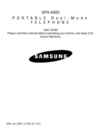 samsung sph a920 cell phones owners manual Epub