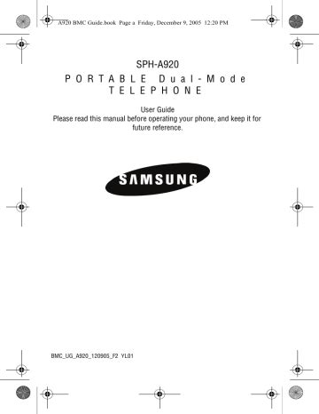 samsung sph a920b cell phones owners manual Doc