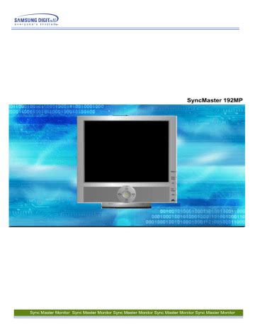 samsung syncmaster 192mp manual Epub
