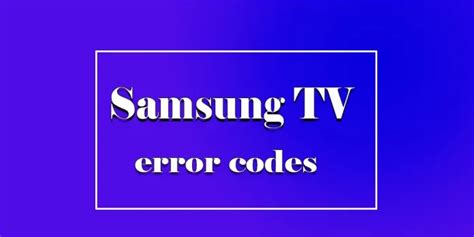 samsung tv error codes PDF