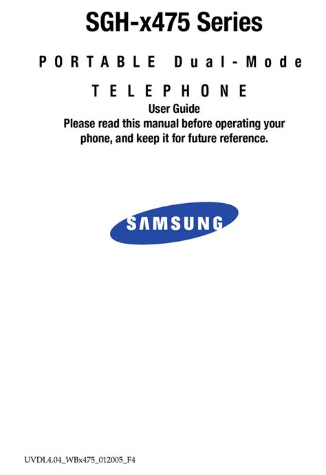 samsung x475 headsets owners manual Doc
