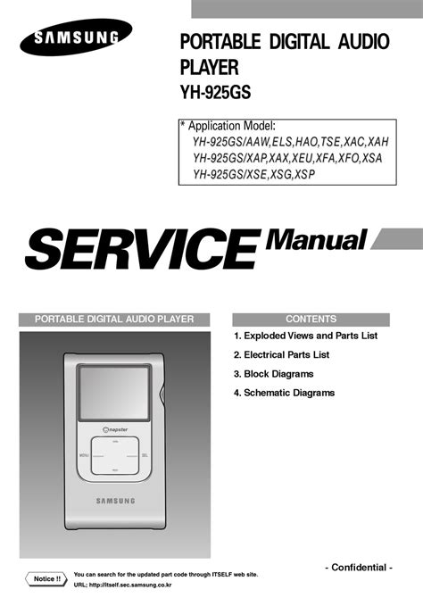 samsung yh 925gs mp3 players owners manual PDF