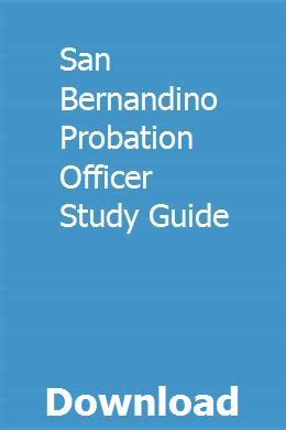 san bernardino probation officer exam study guide Epub
