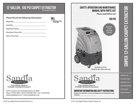 sandia plastics sniper 3 150 vacuums owners manual Epub