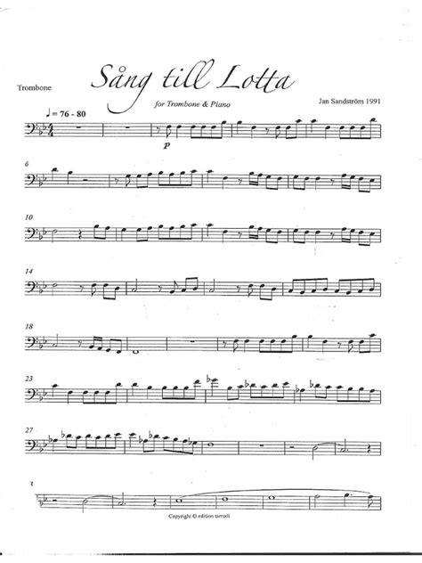 sang till lotta trombone and piano pdf PDF