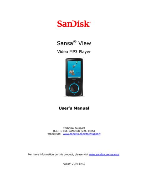 sansa view instruction manual PDF