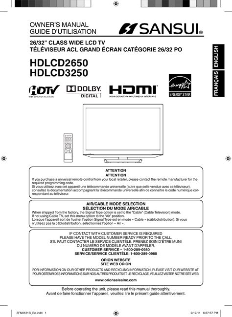 sansui hdlcd2650 tvs owners manual Epub