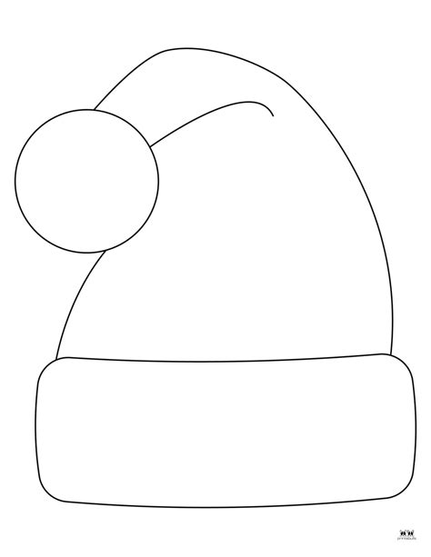 Santa Hat Coloring Template