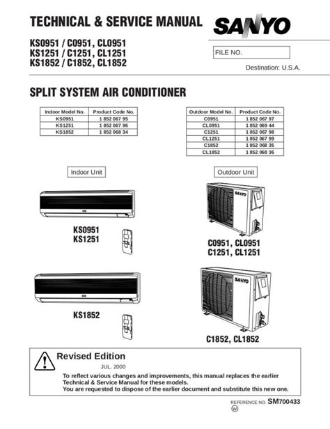 sanyo 36xw72r air conditioners owners manual Reader