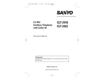 sanyo clt 2418 telephones owners manual PDF