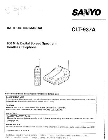 sanyo clt 9936 telephones owners manual Reader