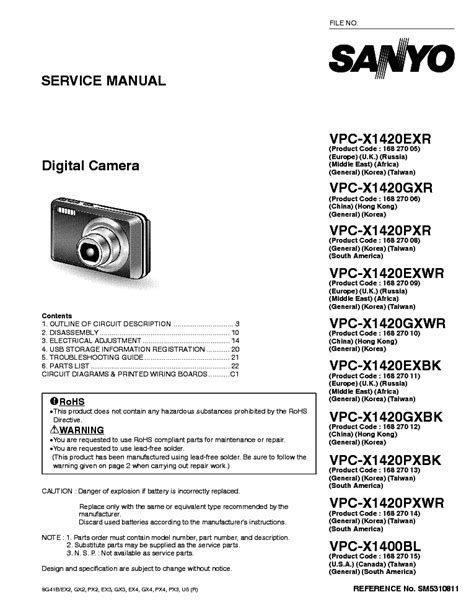 sanyo digital camera service manual Doc