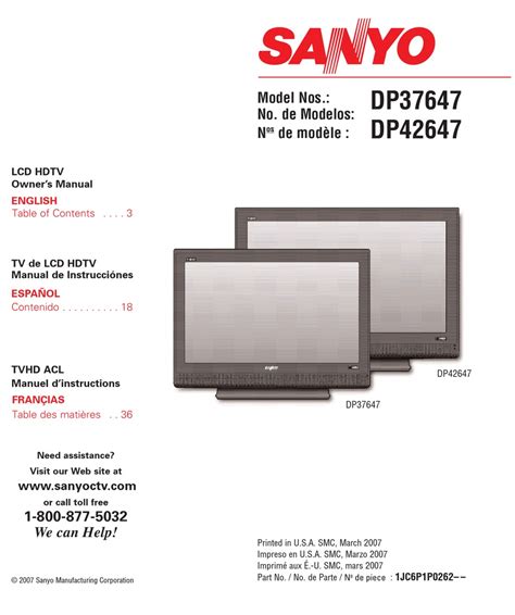 sanyo dp37647 manual pdf Reader