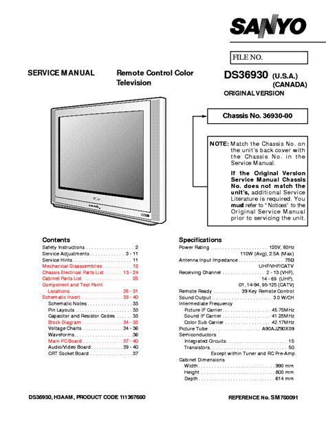 sanyo ds27830 tvs owners manual Epub