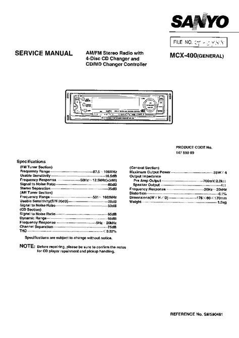 sanyo mcx 400 car receivers owners manual Epub