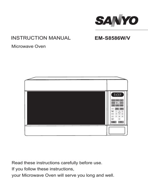 sanyo microwave user manual Epub