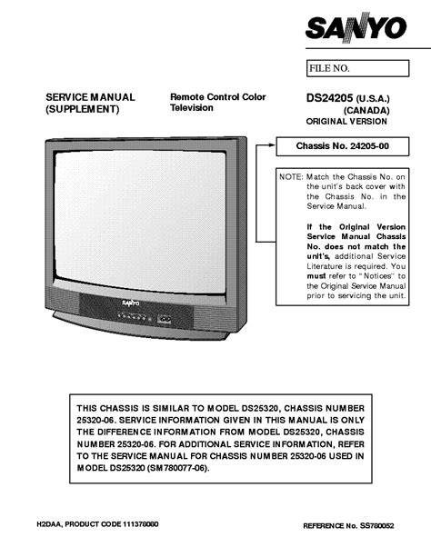 sanyo model ds24205 manual PDF