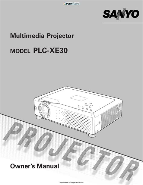 sanyo plc xe30 projectors owners manual PDF