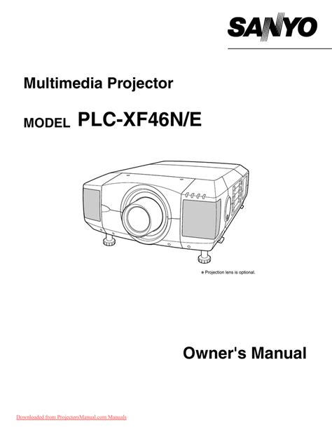 sanyo plc xf46 projectors owners manual PDF