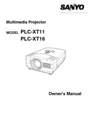 sanyo plc xt11 projectors owners manual Doc