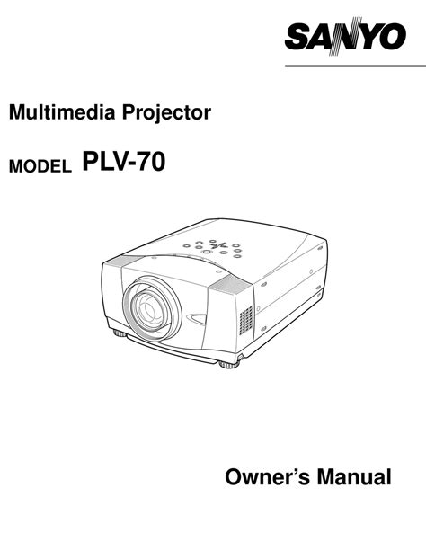 sanyo plv 70 projectors owners manual Doc