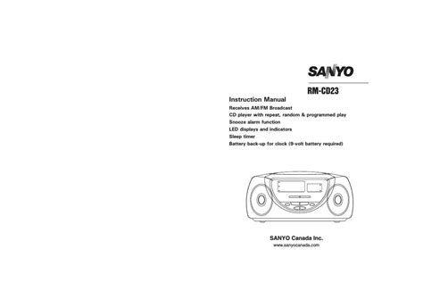 sanyo rm cd23 owners manual Doc