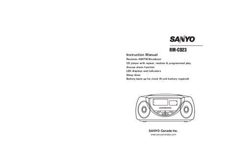 sanyo rm cd23 owners manual Doc