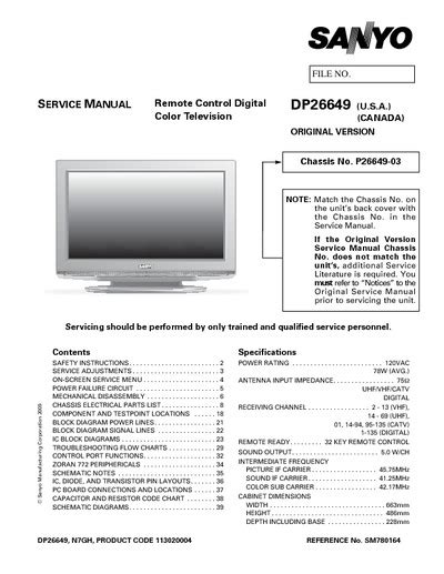 sanyo tv dp26649 manual Doc