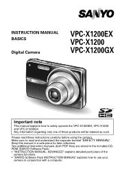 sanyo vpc x1200 digital cameras owners manual Reader