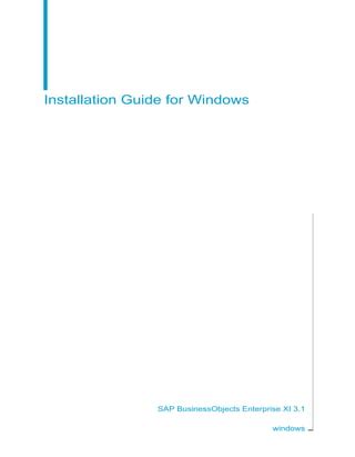 sap business objects enterprise xi 31 installation guide Kindle Editon