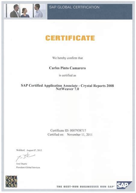 sap certified application associate crystal reports PDF