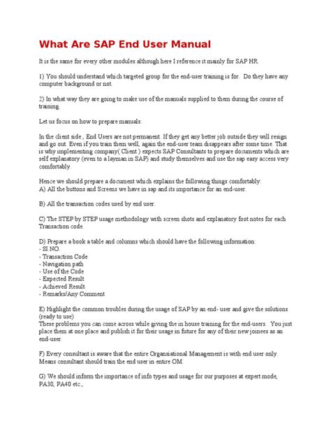 sap end user manual pdf Kindle Editon