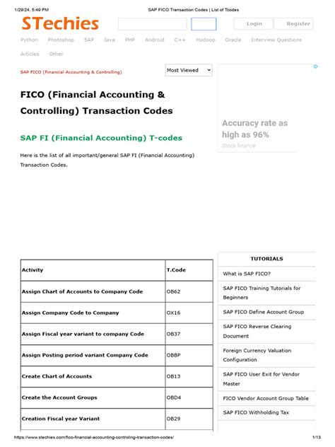 sap fico transaction codes list pdf pdf PDF