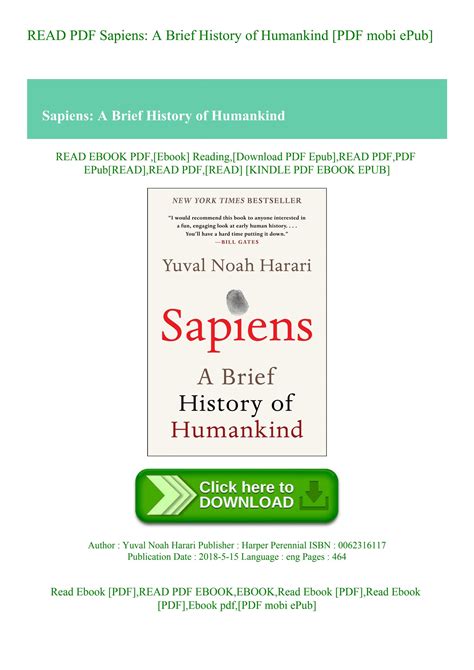 sapiens a brief history of humankind mobi