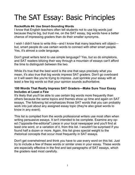 sat essay writing examples Reader