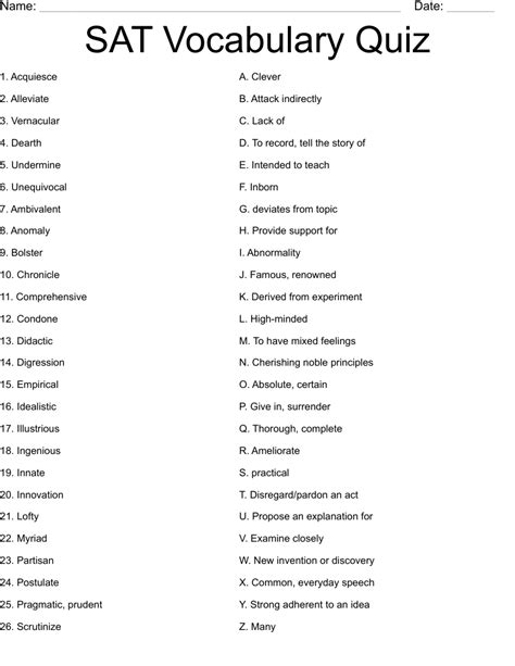 sat vocabulary quiz