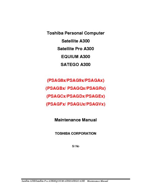 satellite pro a300 service manual PDF