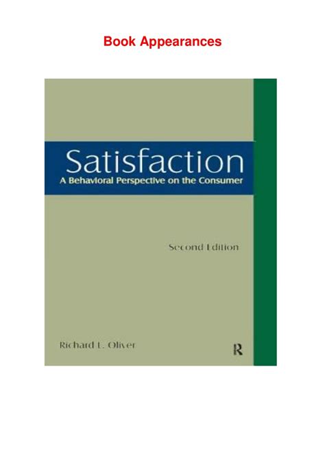 satisfaction a behavioral perspective on the consumer Kindle Editon