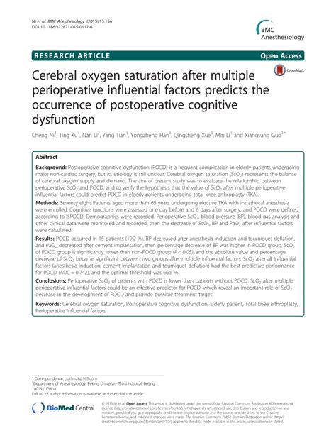 saturation perioperative influential postoperative dysfunction Reader