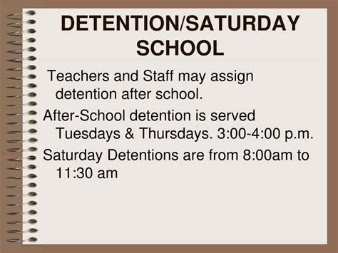 saturday school for detention