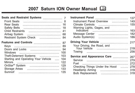 saturn ion owners manual 2007 PDF