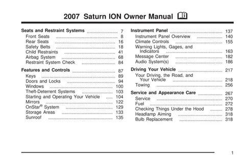 saturn ion owners manuals Epub