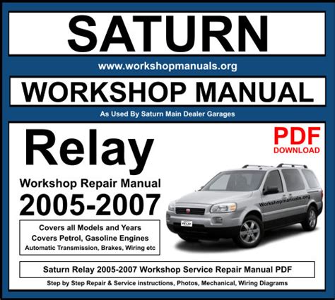 saturn relay service manual Kindle Editon