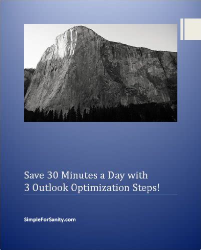 save 30 minutes a day with 3 outlook optimization steps simple for sanity book 1 PDF