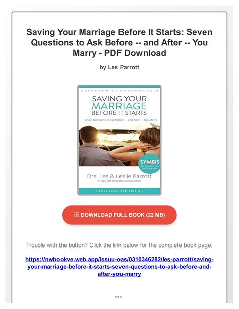 saving your marriage before it starts pdf PDF