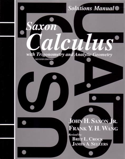 saxon calculus solutions manual 2nd edition PDF