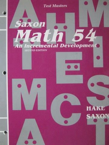 saxon math 54 2nd edition answer key PDF