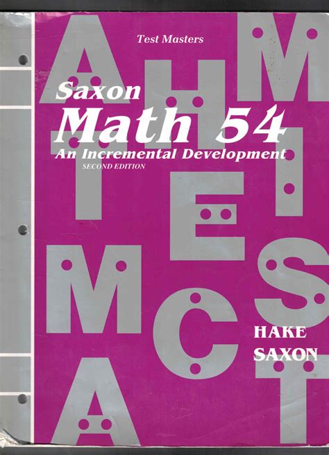 saxon math 54 second edition PDF