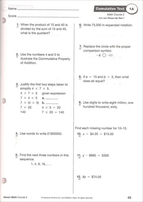 saxon math lesson 79 course 2 answers Ebook Reader
