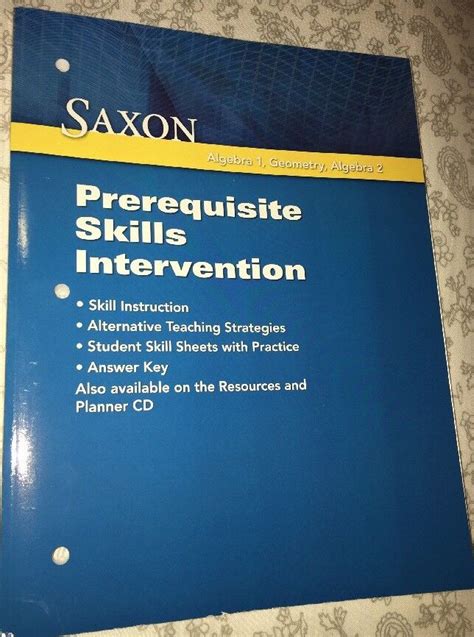 saxon math prerequisite skill intervention 2009 Doc